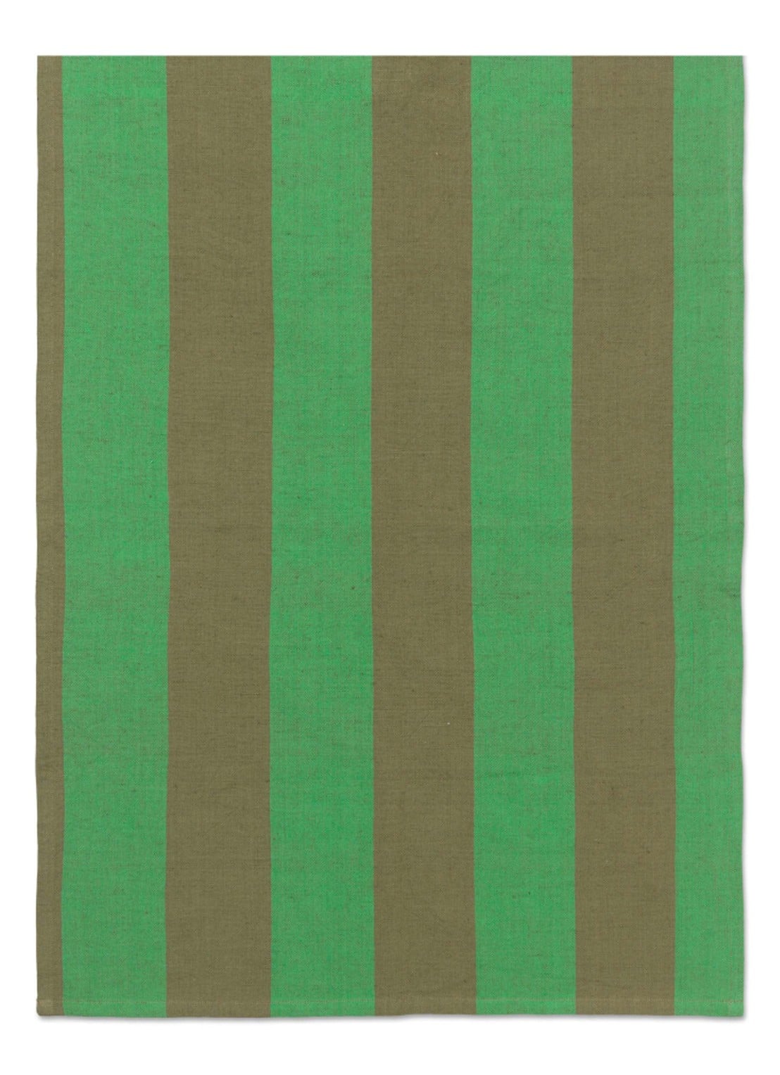 ferm LIVING Hale yarn-dyed theedoek  - voorkant groen