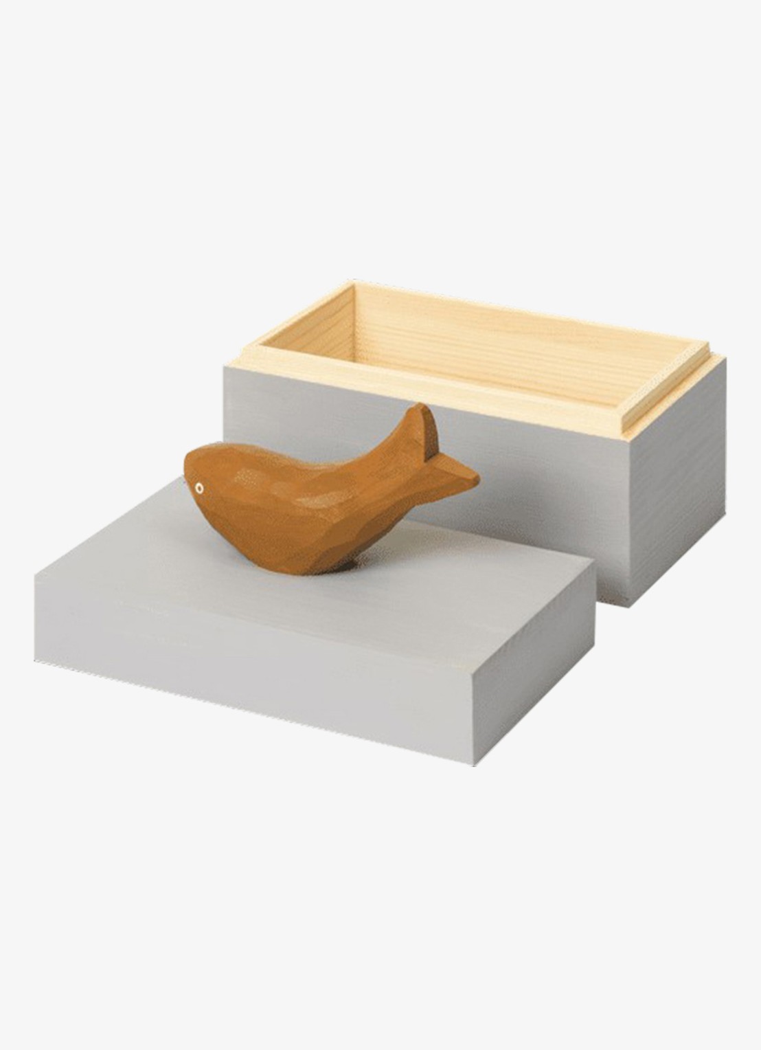 ferm LIVING Harbour Fish opbergdoos 9 x 14,5 cm - detail grijs