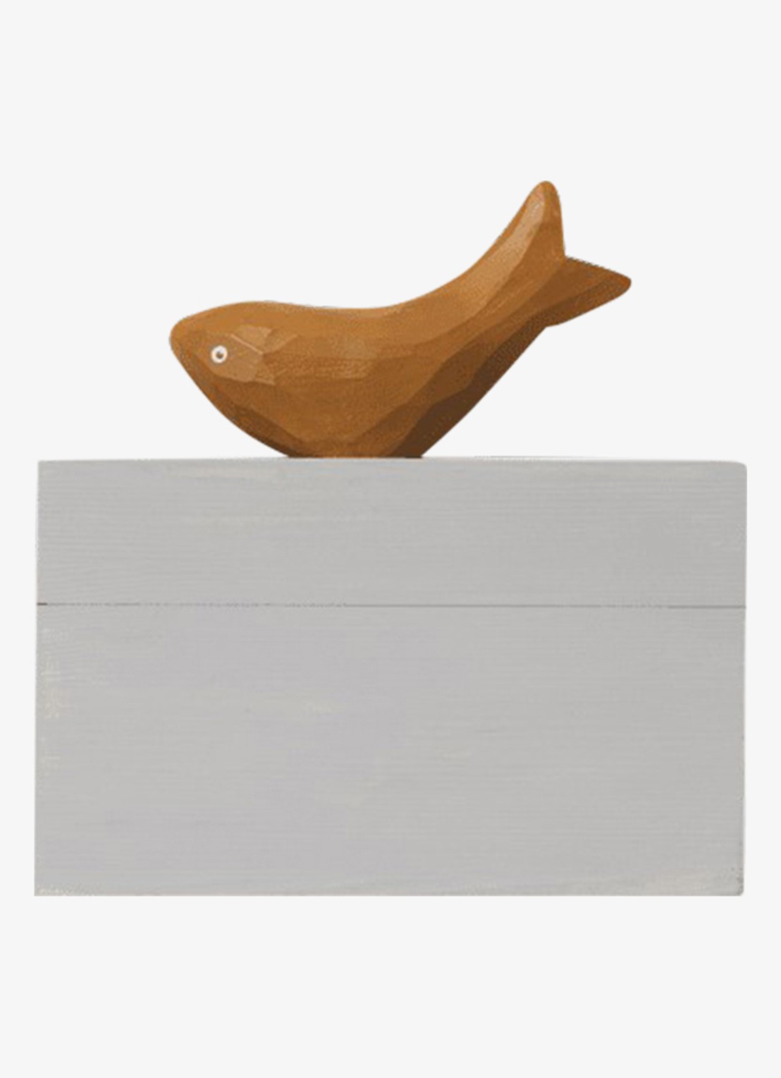 ferm LIVING Harbour Fish opbergdoos 9 x 14,5 cm - voorkant 3 grijs