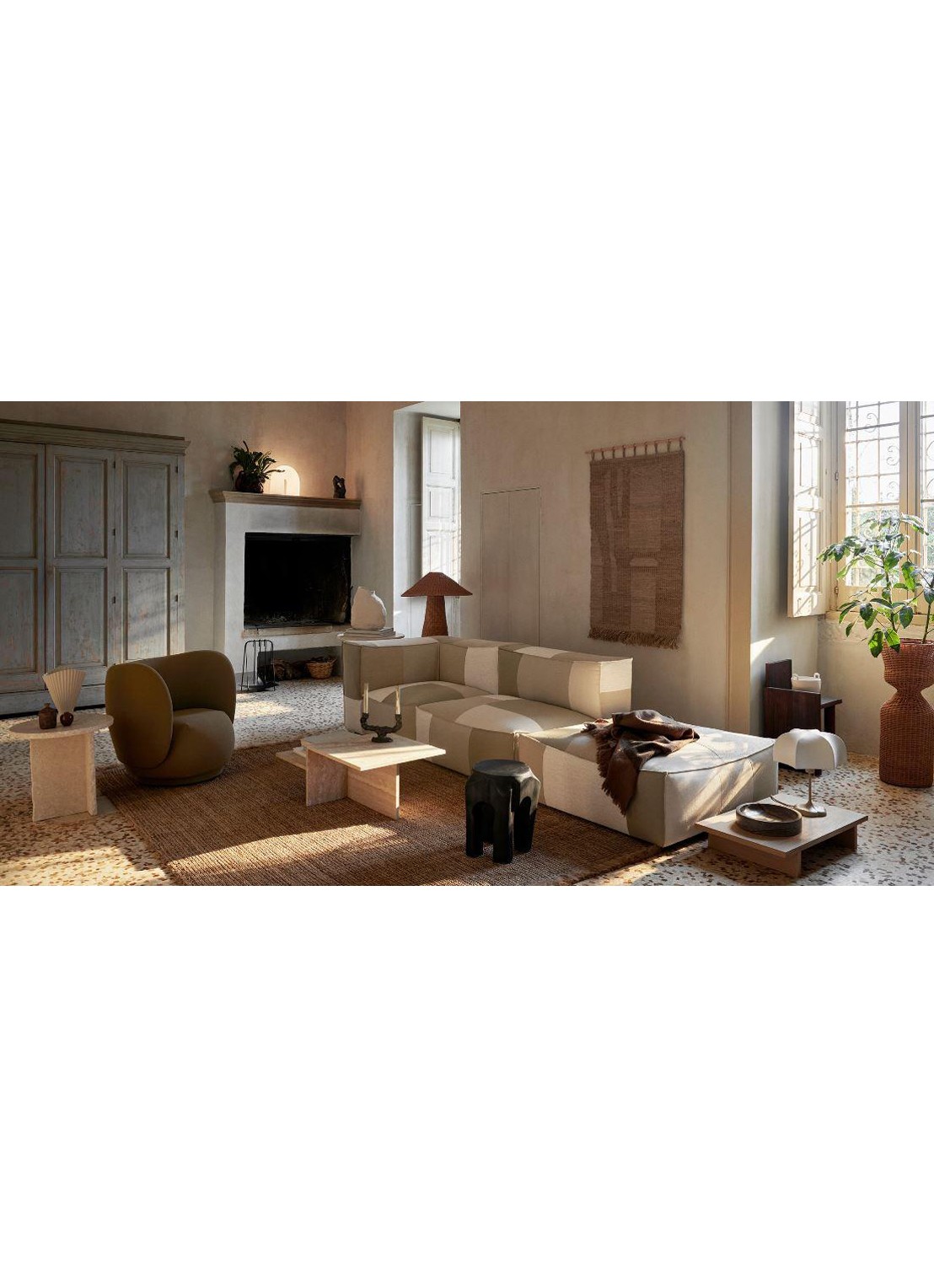 ferm LIVING Harvest wandkleed 165 x 100 cm - detail 4 beige