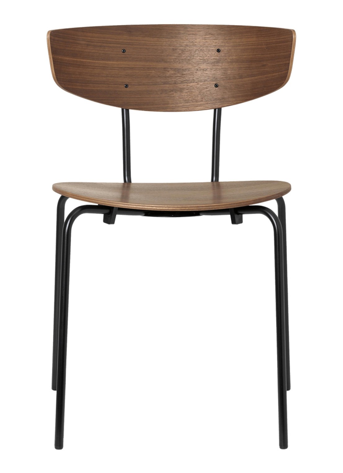 ferm LIVING Herman stoel zwart onderstel  - voorkant bruin