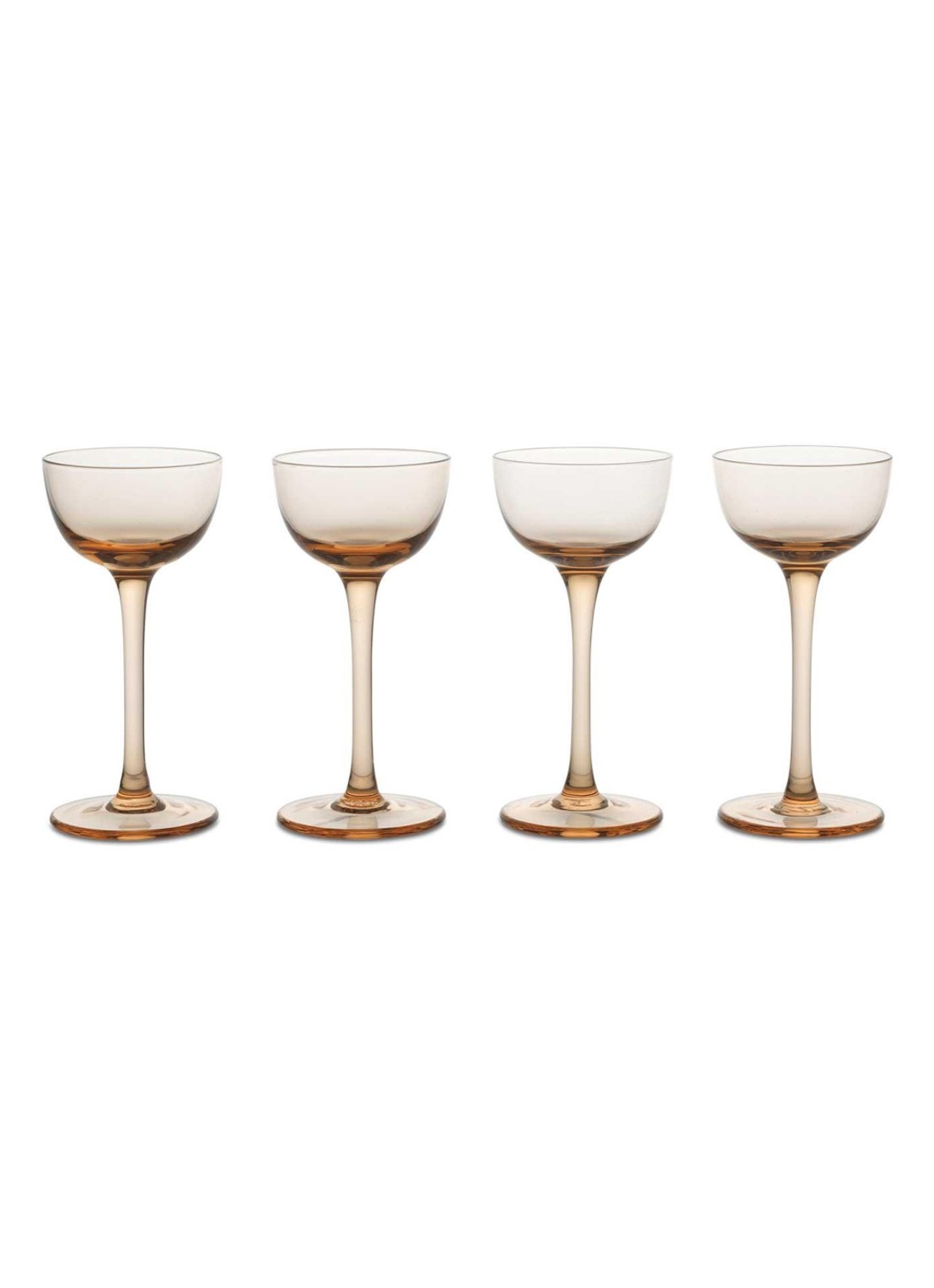 ferm LIVING Host Liqueur glas set van 4 Blush - voorkant roze