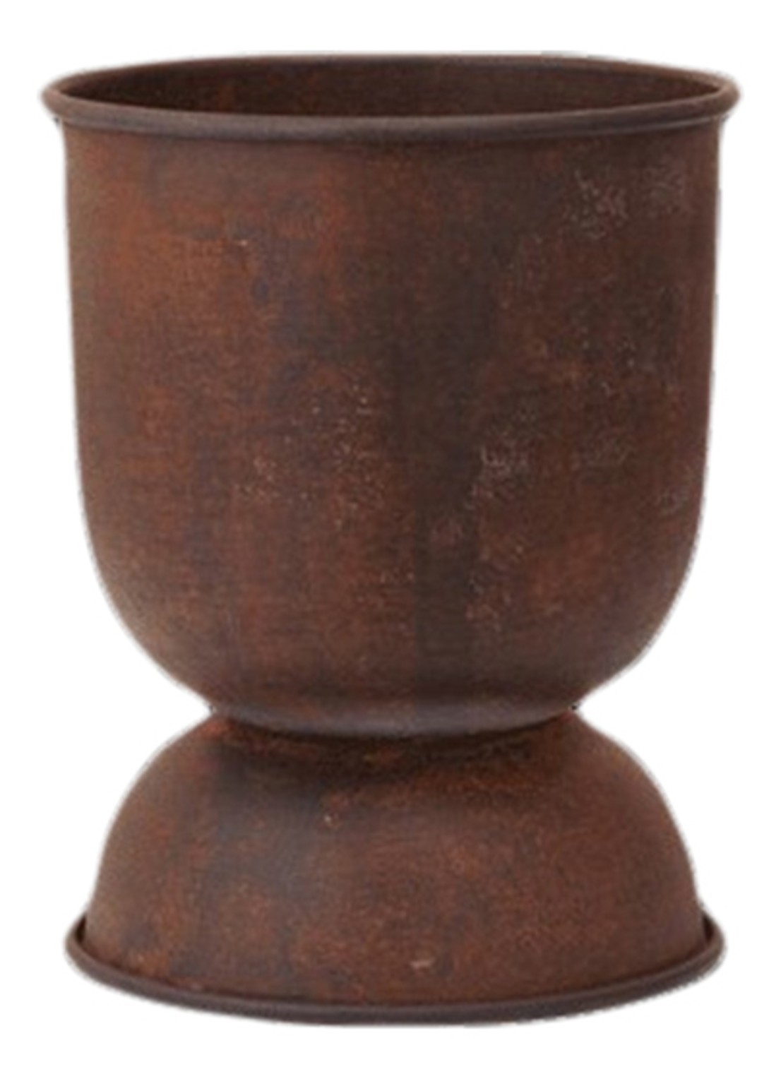 ferm LIVING Hourglass bloempot voor buiten Ø21 cm - voorkant roestbruin