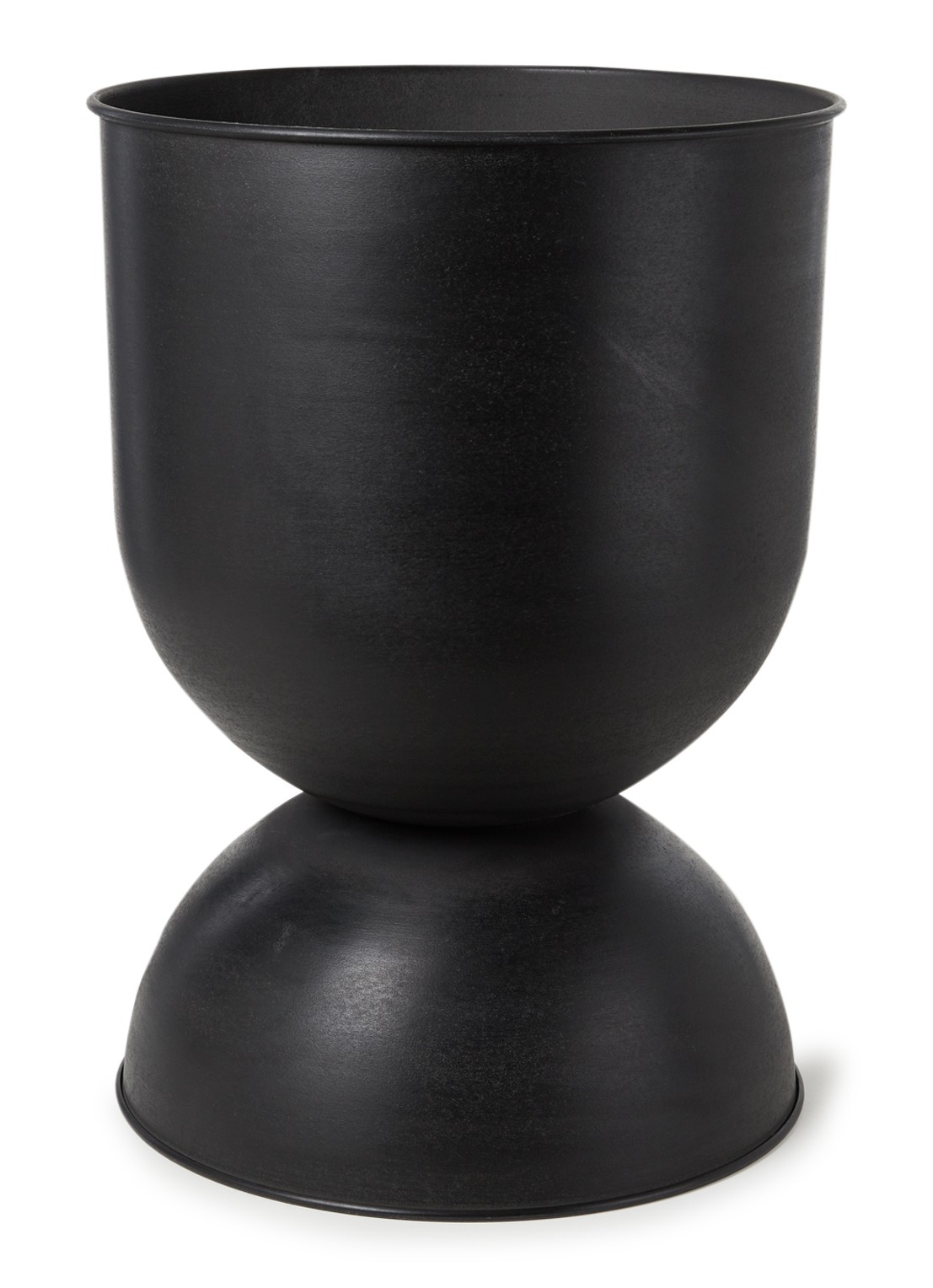 ferm LIVING Hourglass Medium sierpot voor binnen en buiten Ø40 cm - voorkant zwart