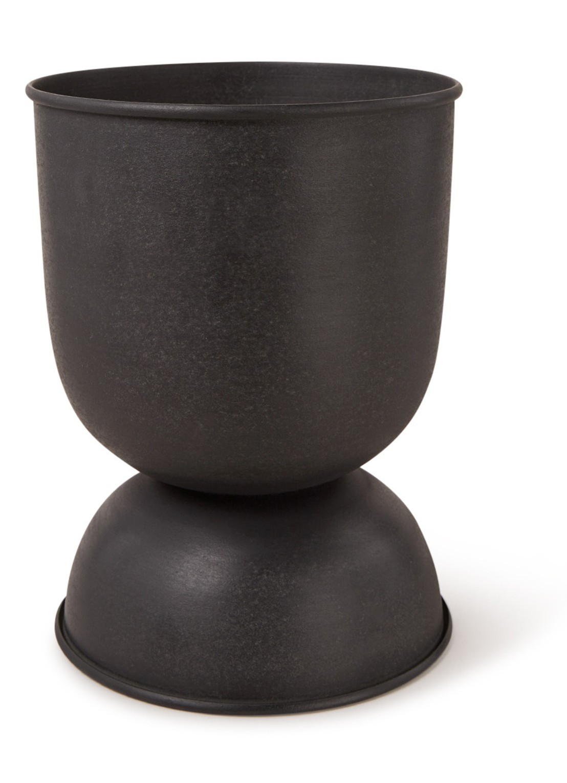 ferm LIVING Hourglass Pot Extra Small plantenbak voor binnen Ø21 cm - voorkant 2 zwart