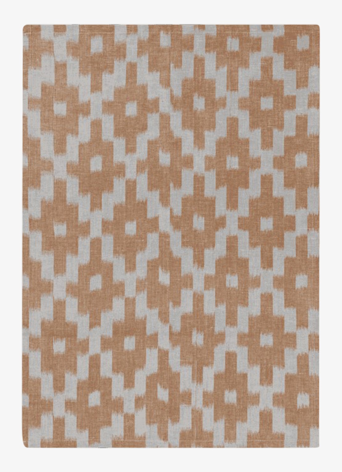 ferm LIVING Ikat theedoek van katoen 70 x 50 cm - voorkant roestbruin