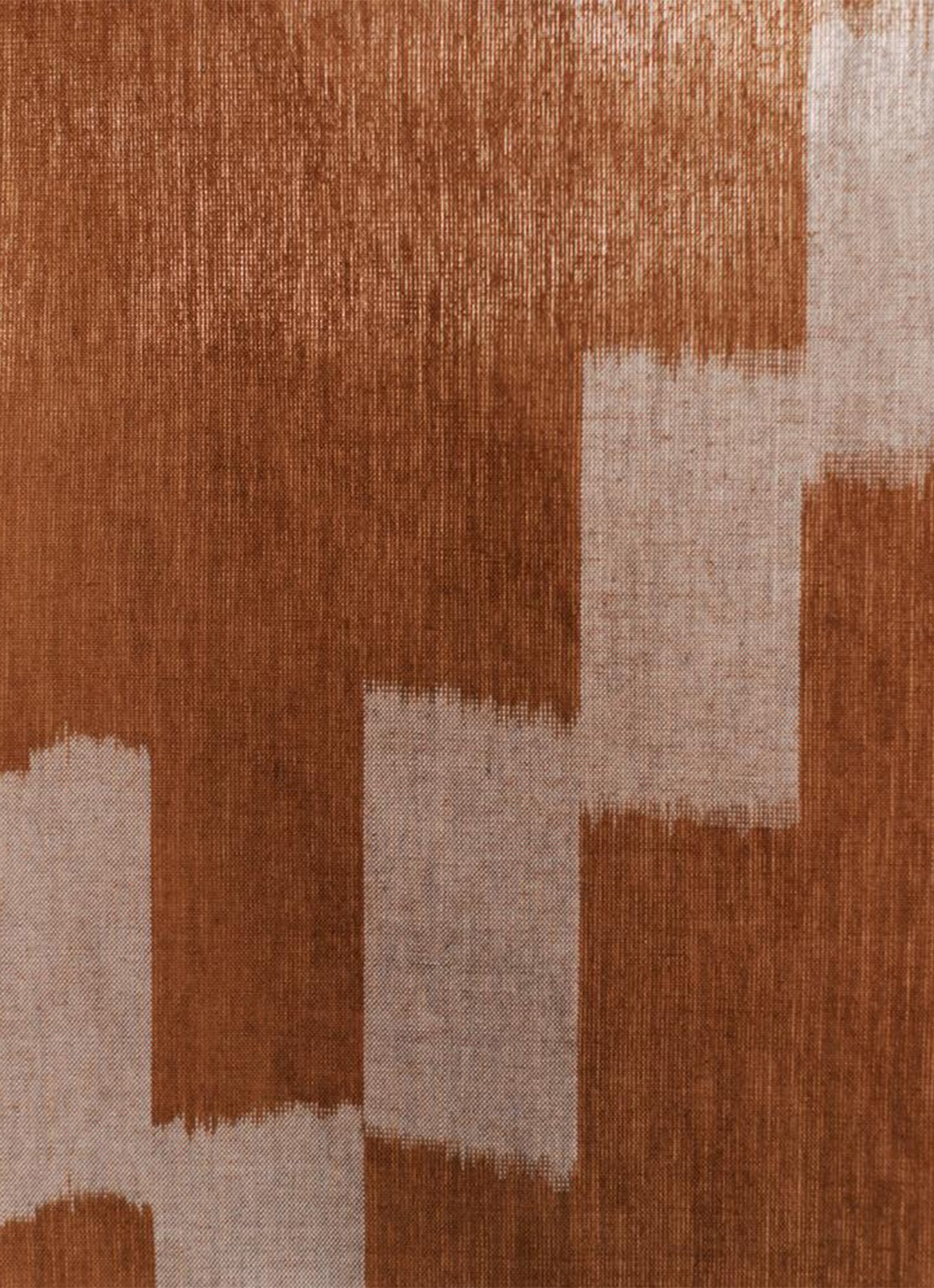 ferm LIVING Ikat theedoek van katoen 70 x 50 cm - voorkant 2 oranjebruin