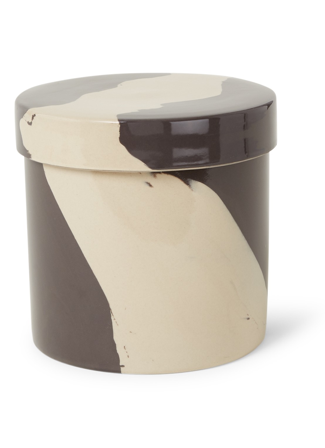 ferm LIVING Inlay L voorraadpot - voorkant donkerbruin