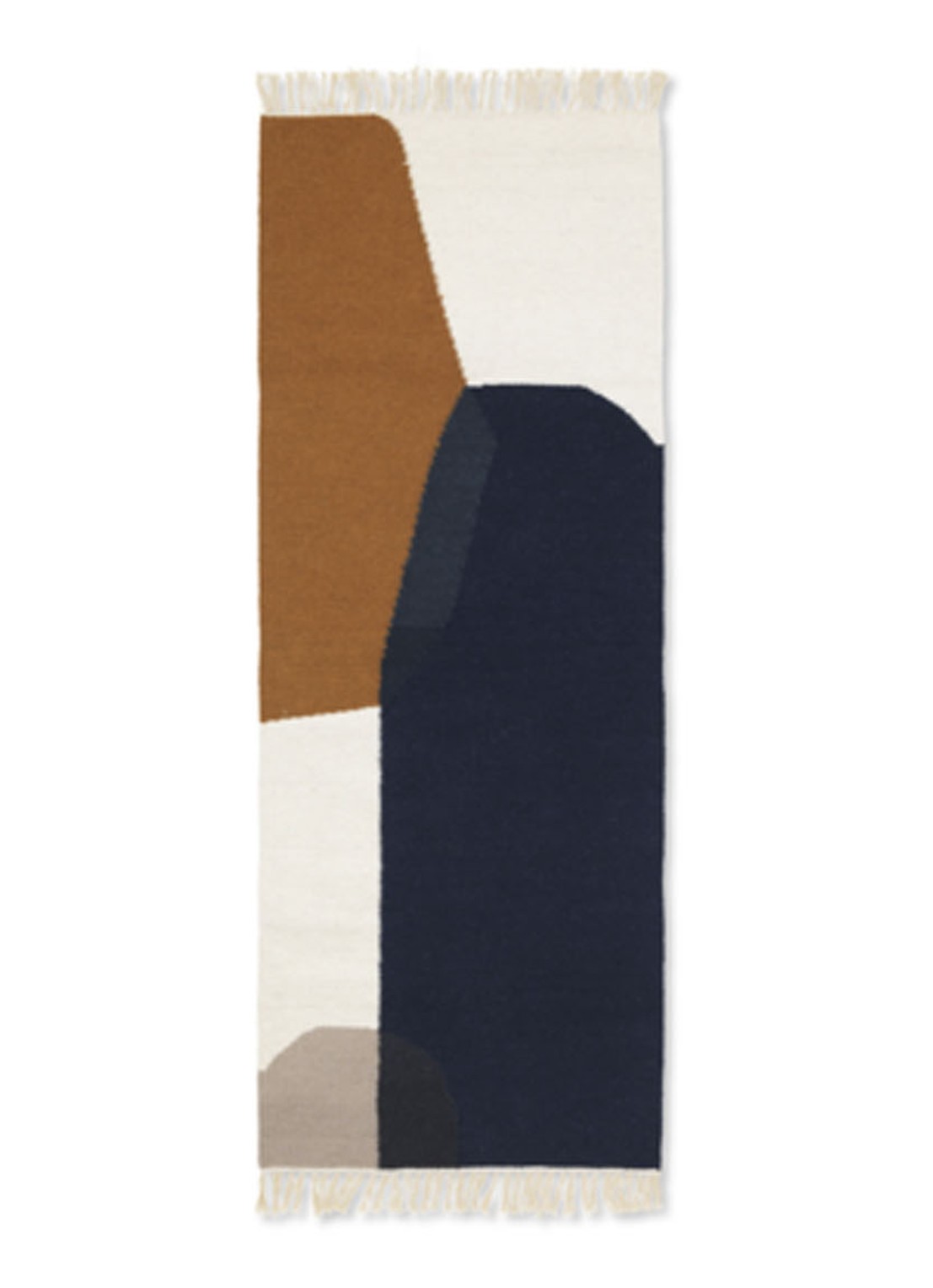 ferm LIVING Kelim Merge Runner vloerkleed 180 x 70 cm - voorkant blauw