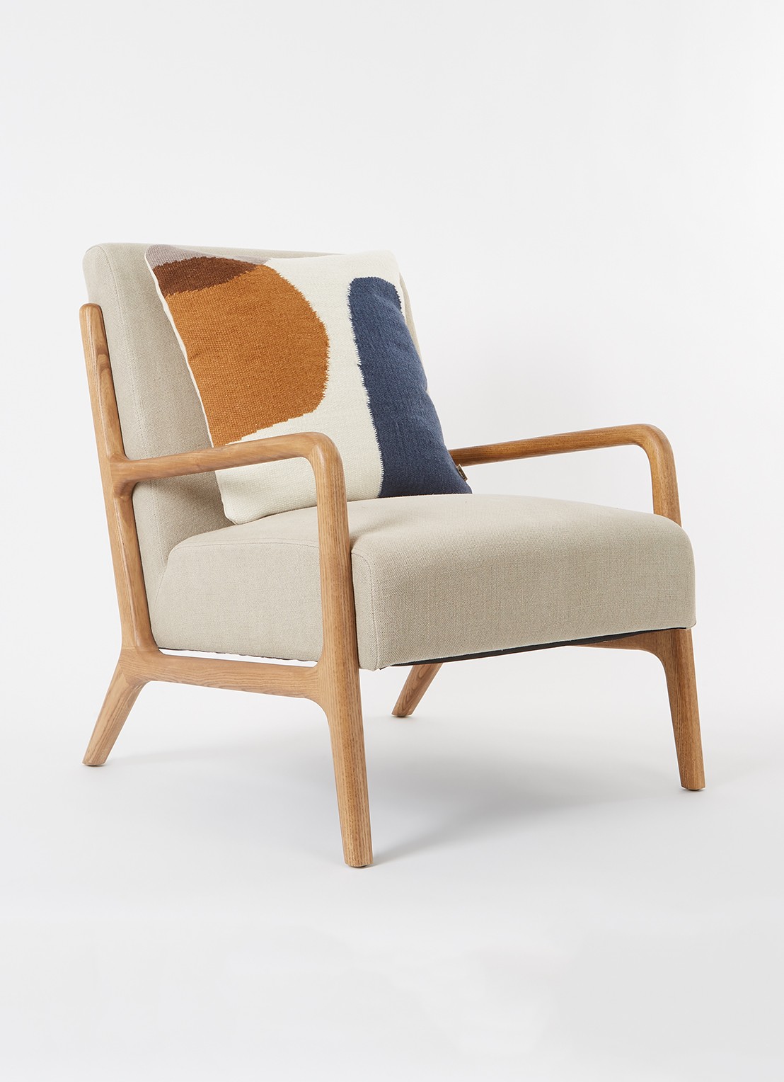 ferm LIVING Kelim sierkussen 50 x 50 cm  - voorkant 2 wit