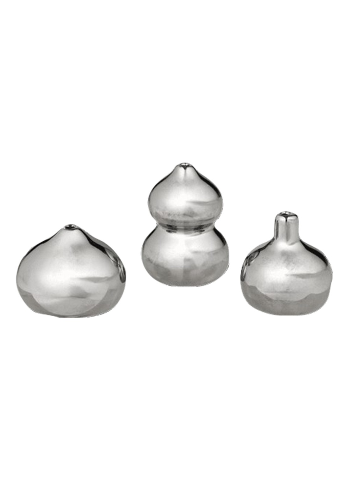 ferm LIVING Komo Mini vaas 3,6 cm set van 3 - voorkant 2 zilver