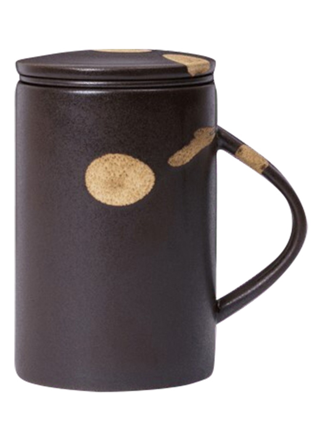 ferm LIVING Koyo mok met infuser 40 cl - voorkant 2 donkerbruin