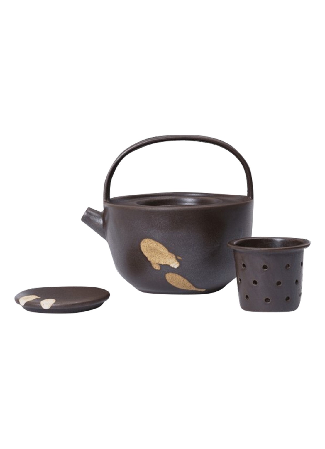 ferm LIVING Koyo theepot 85 cl - detail 3 donkerbruin
