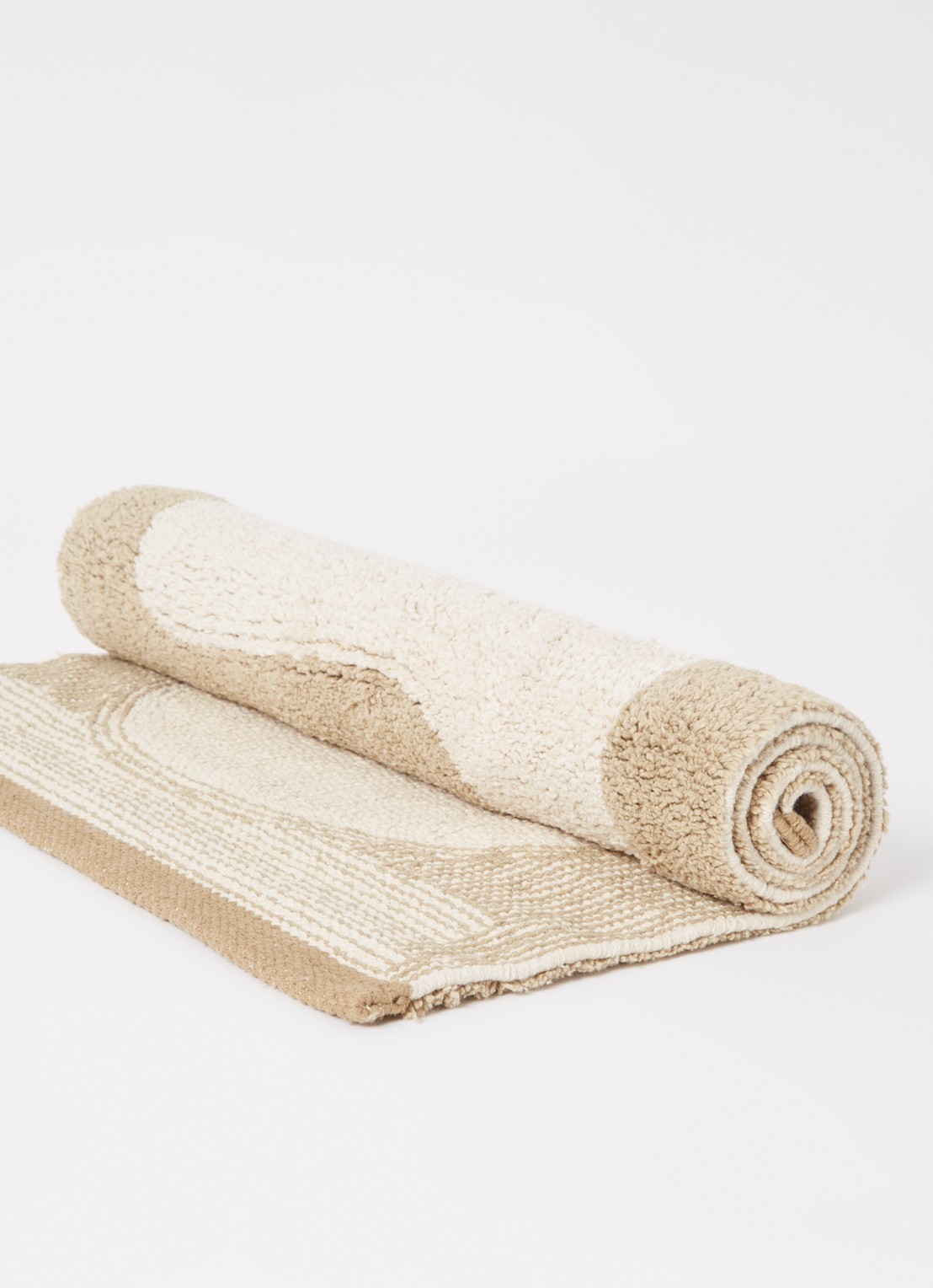 ferm LIVING Lay badmat 70 x 25 cm  - voorkant 2 donkerbeige