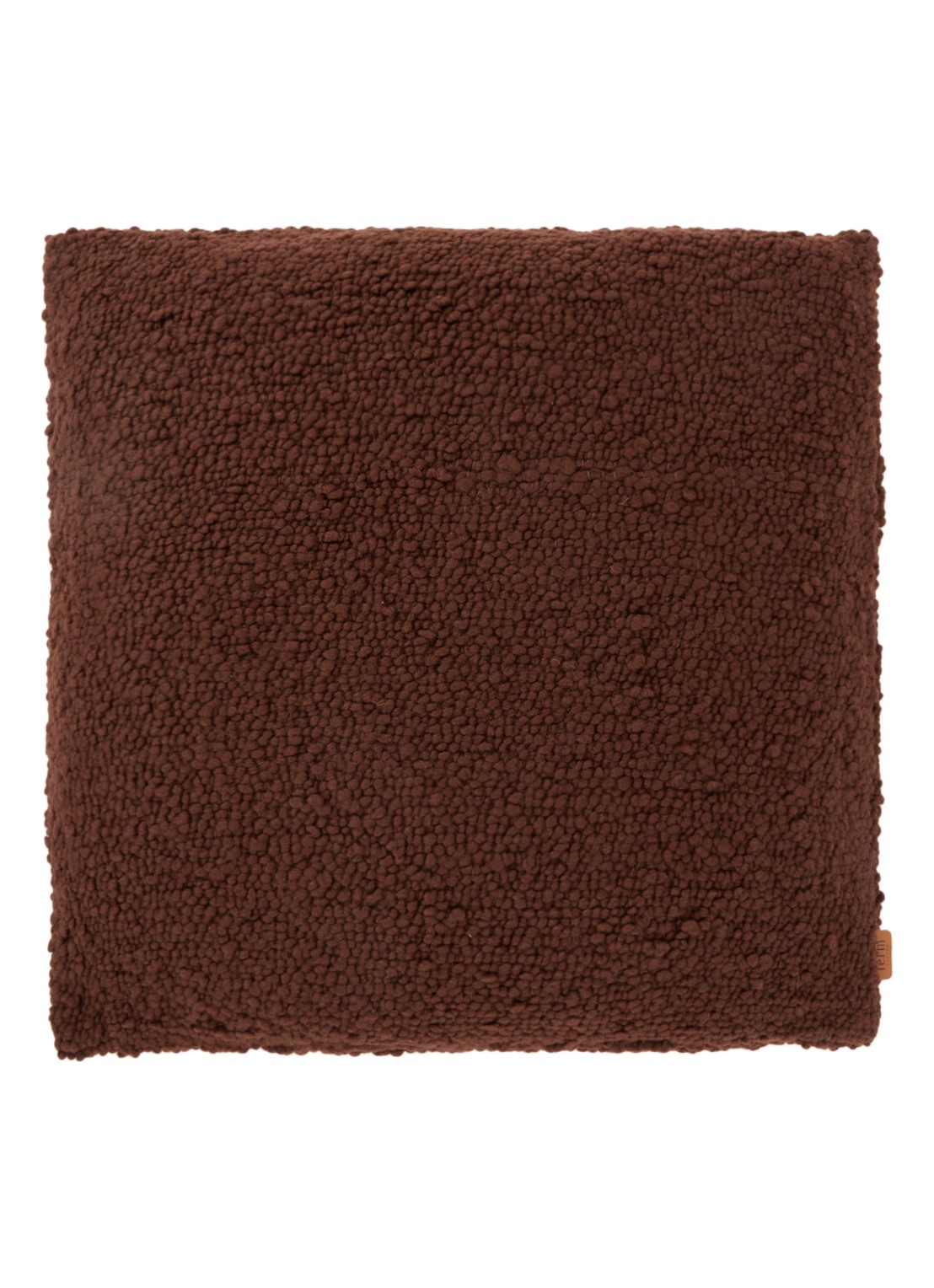 ferm LIVING Moor sierkussen in wolblend 48 x 48 cm - voorkant chocoladebruin