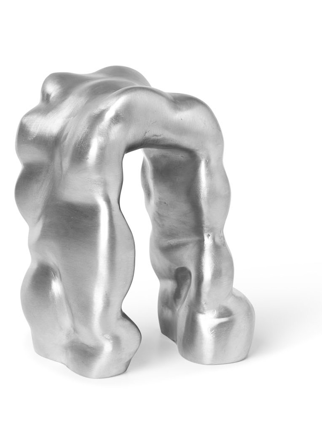 ferm LIVING Morf sculptuur 18,5 cm - voorkant 2 zilver