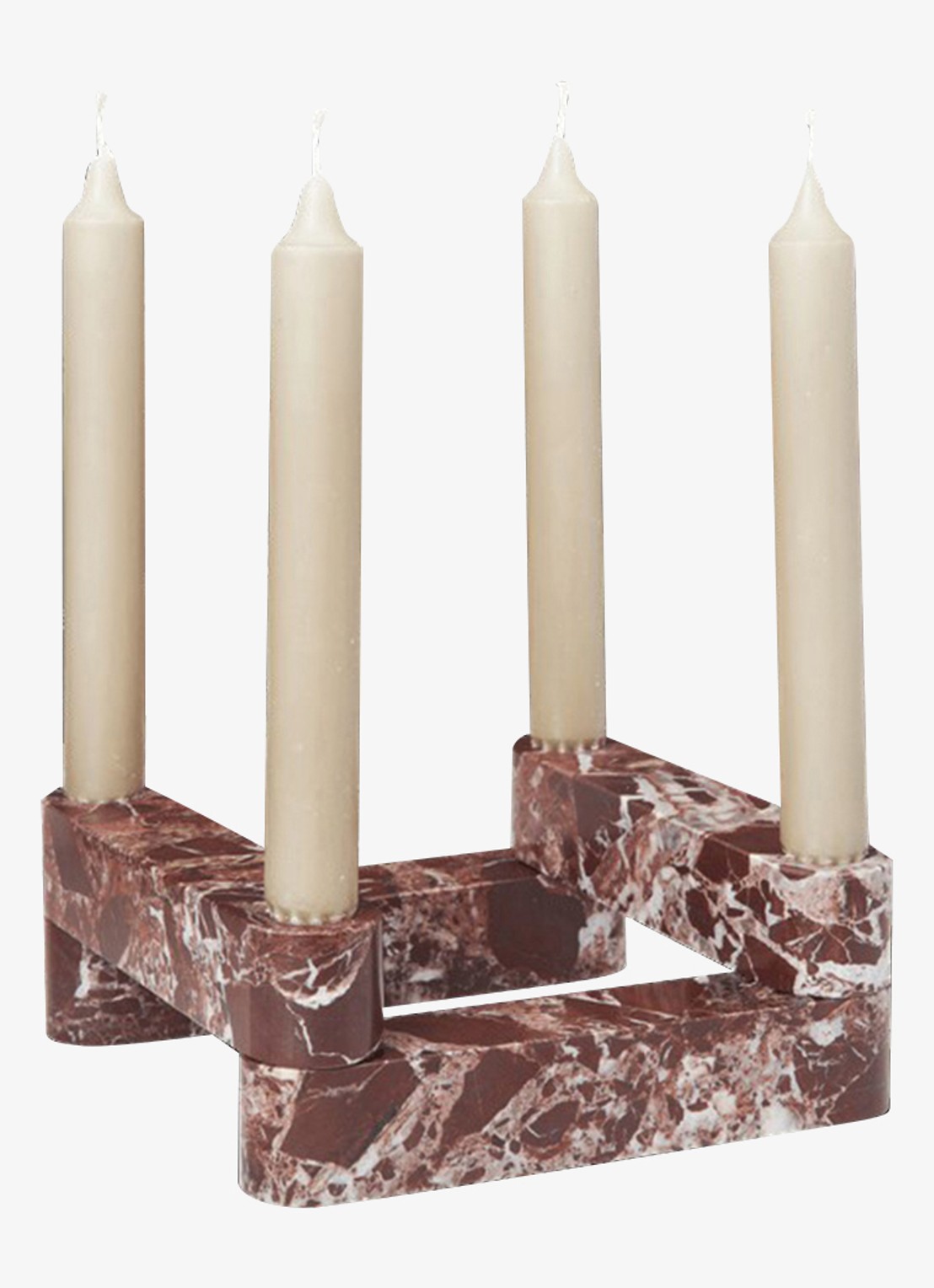 ferm LIVING Newel kandelaar set van 4 - detail bordeauxrood
