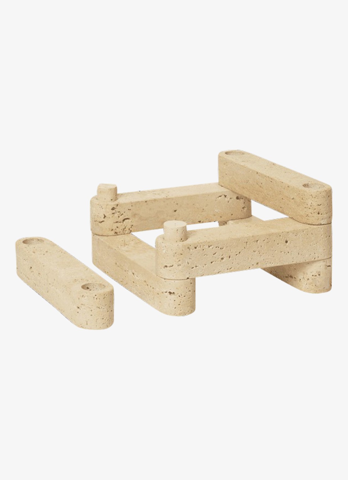 ferm LIVING Newel Modular kandelaar 11 cm - achterkant naturel