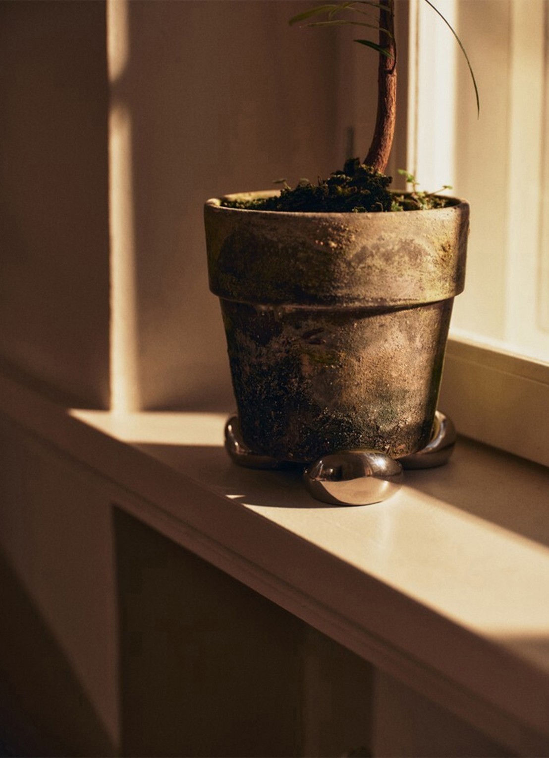 ferm LIVING Nube poten voor bloempot set van 4 - voorkant 2 zilver