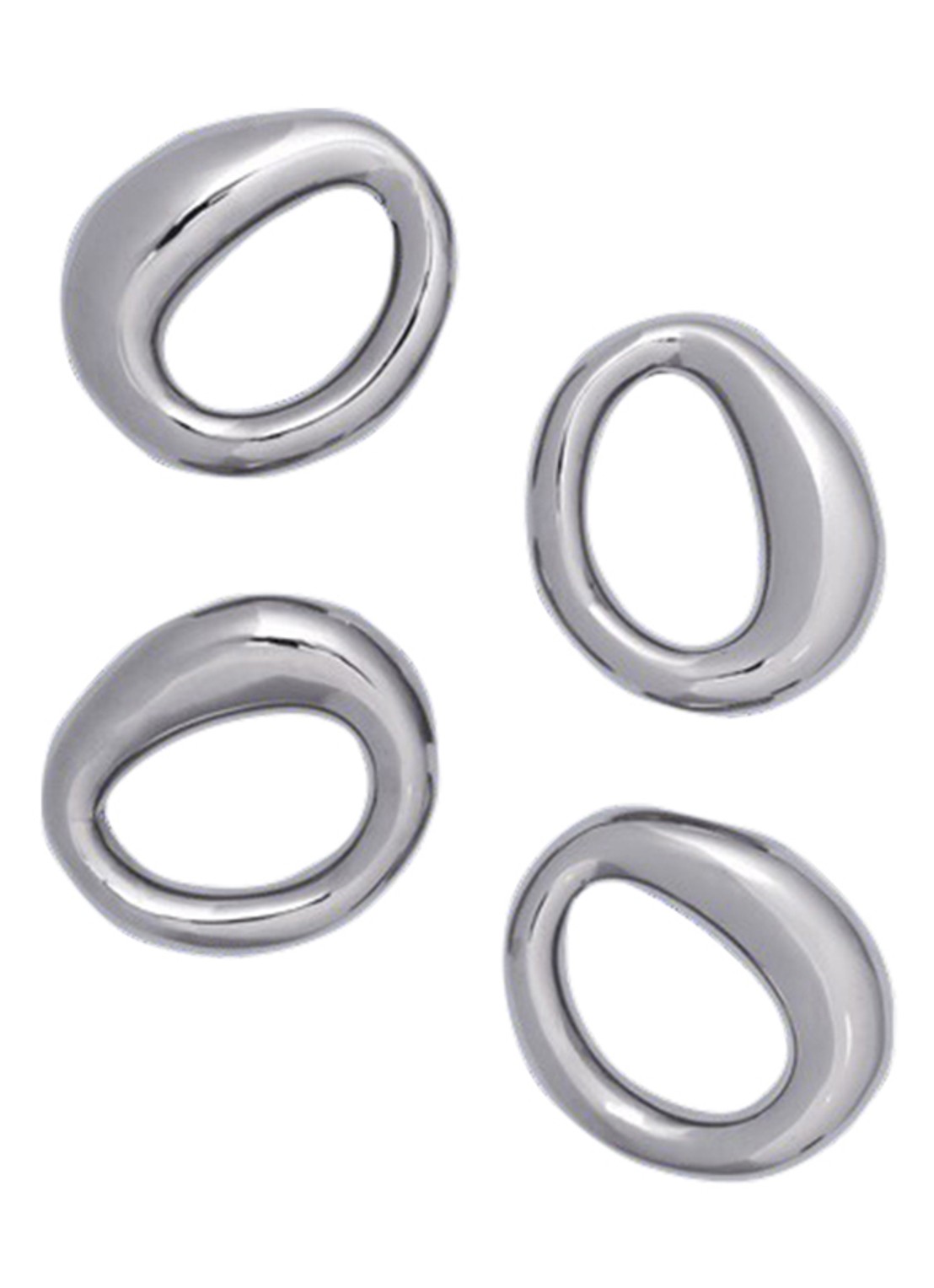 ferm LIVING Orrith servetring set van 4 - voorkant zilver