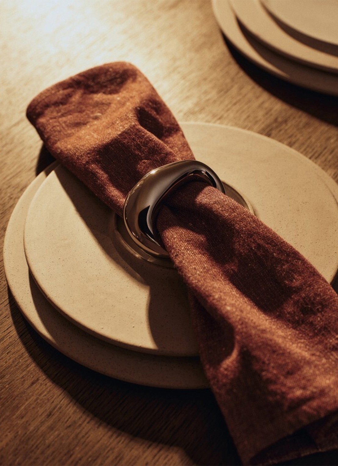 ferm LIVING Orrith servetring set van 4 - voorkant 2 zilver