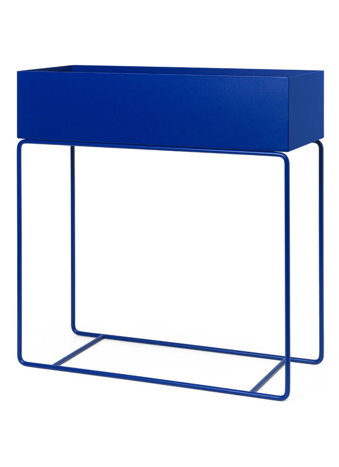 ferm LIVING Plant Box plantenbak van metaal voor binnen 25 x 60 cm - voorkant donkerblauw