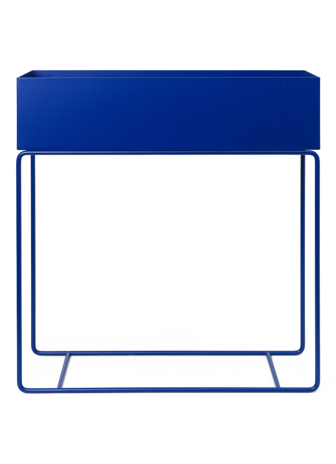 ferm LIVING Plant Box plantenbak van metaal voor binnen 25 x 60 cm - voorkant 2 donkerblauw