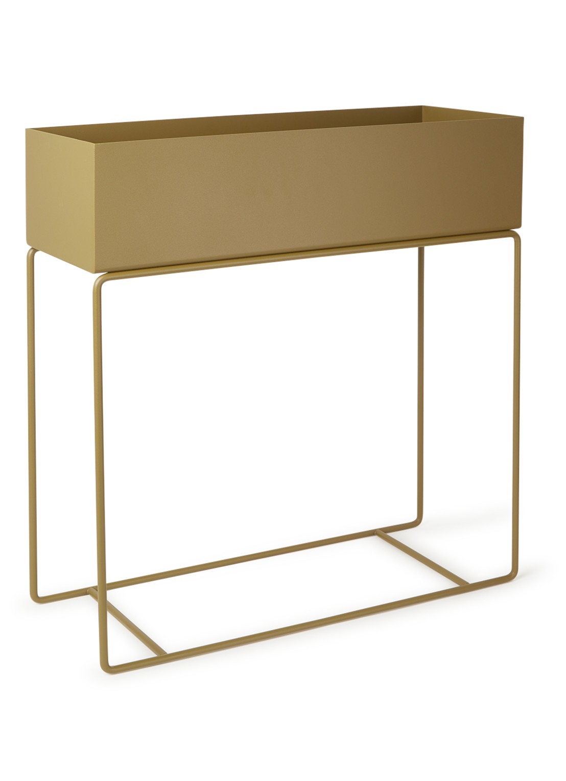 ferm LIVING Plant Box plantenbak voor binnen 60 x 65 cm - voorkant 2 olijfgroen