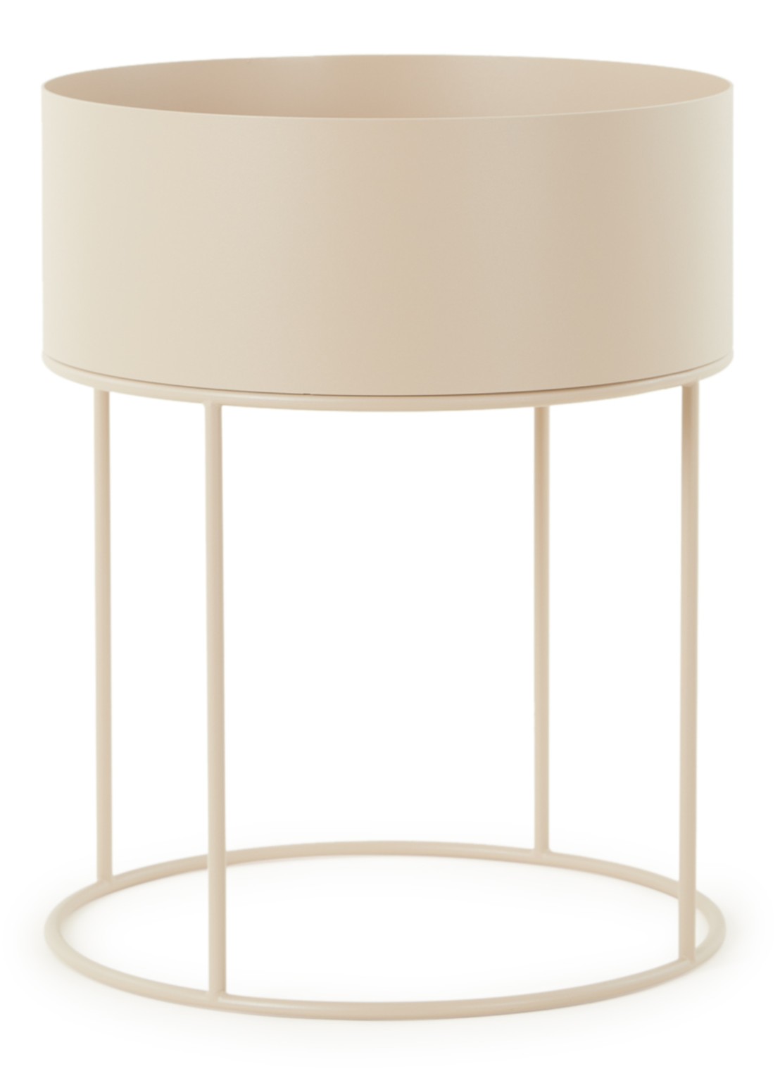 ferm LIVING Plant Box Round plantenbak voor binnen Ø40 cm - voorkant 2 beige