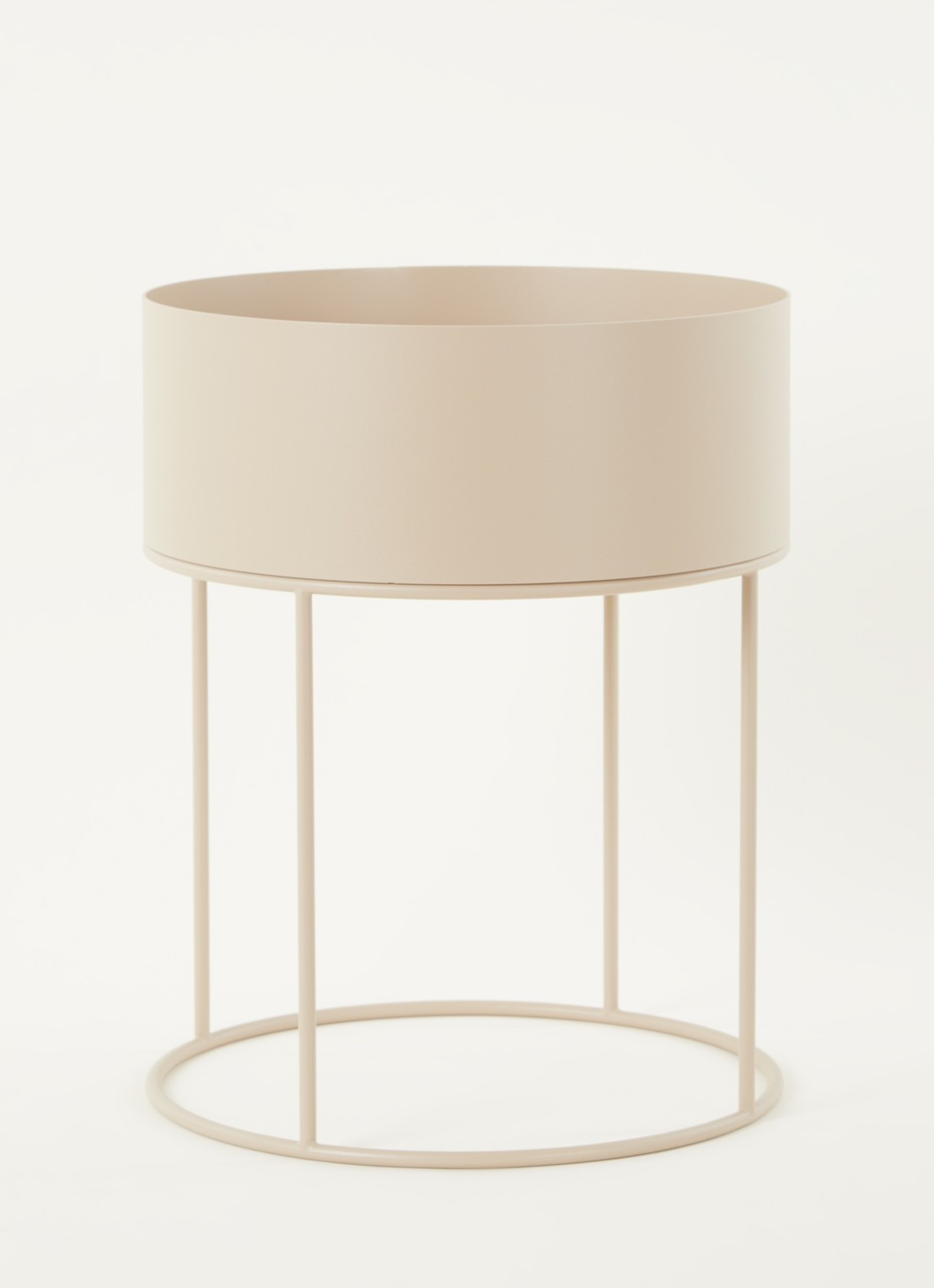 ferm LIVING Plant Box Round plantenbak voor binnen Ø40 cm - voorkant 3 beige