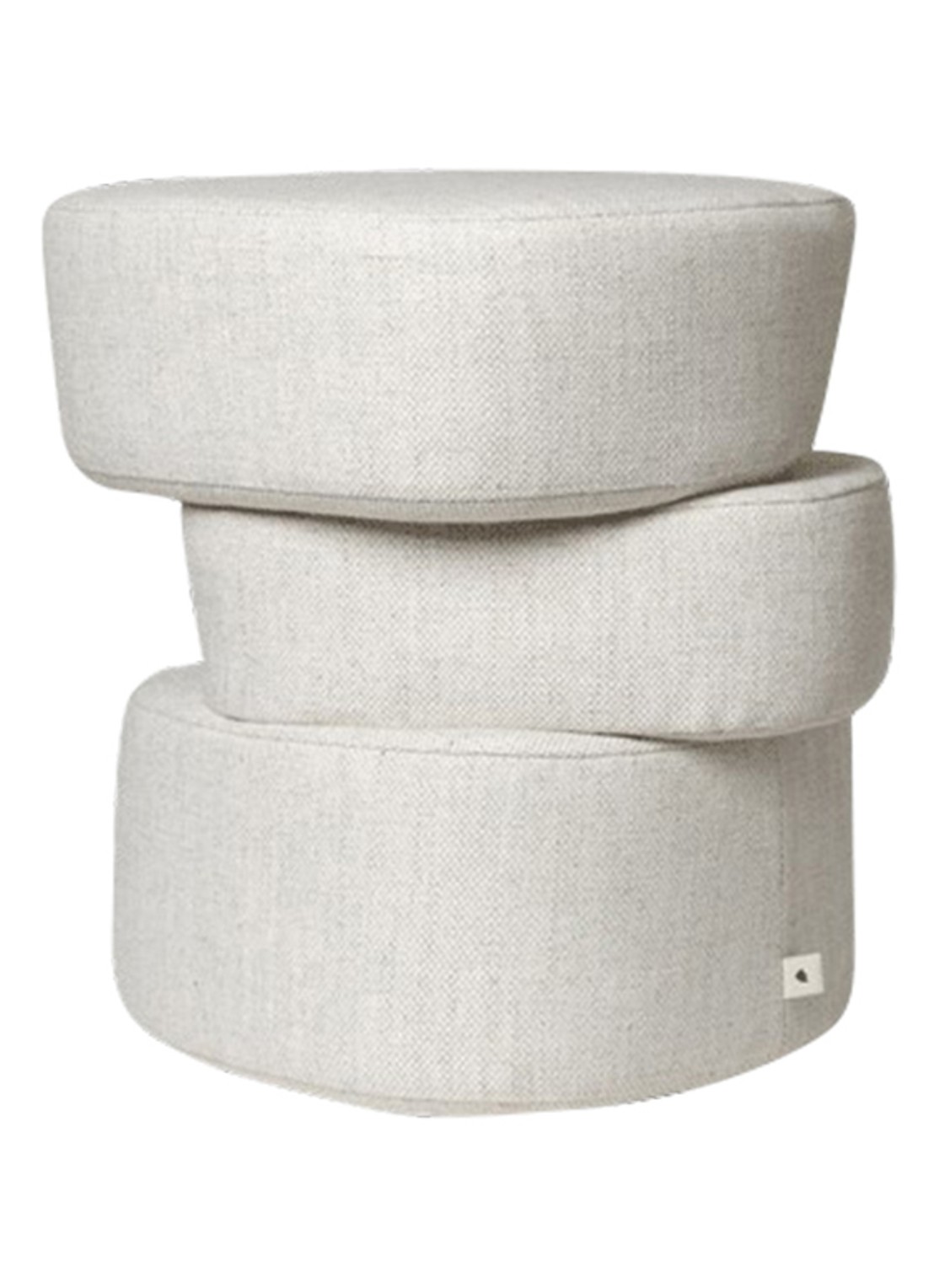 ferm LIVING Plyo poef 43 x 46 cm - voorkant gebroken wit