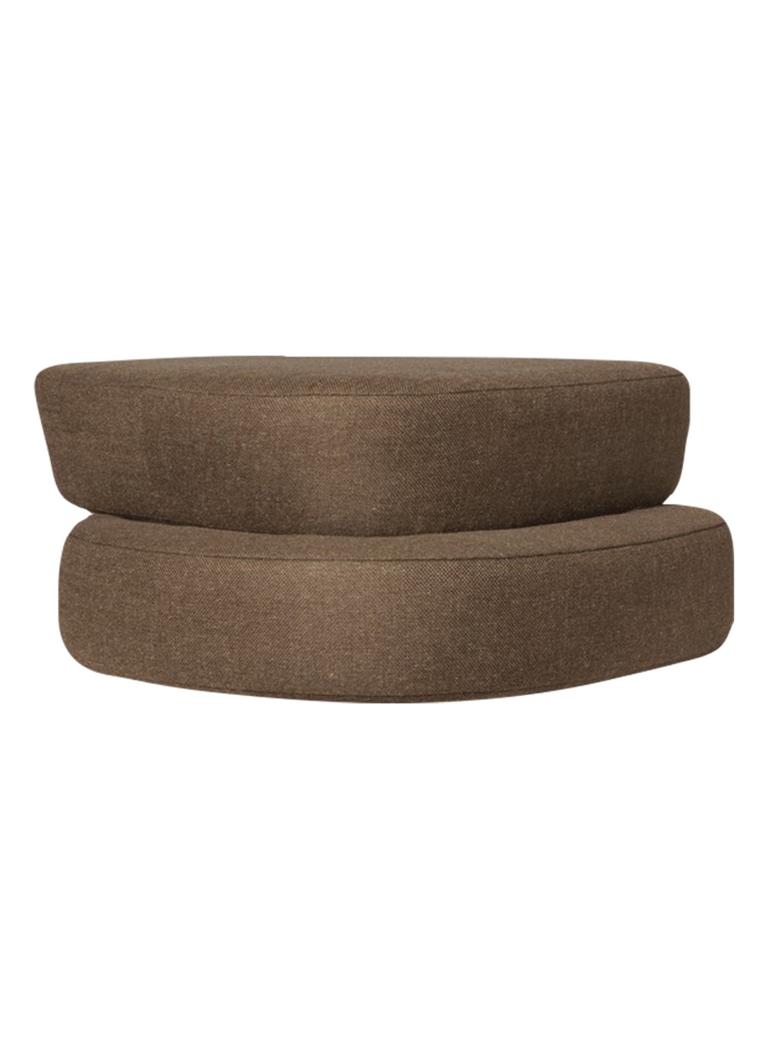 ferm LIVING Plyo poef 93 x 37 cm - voorkant donkerbruin