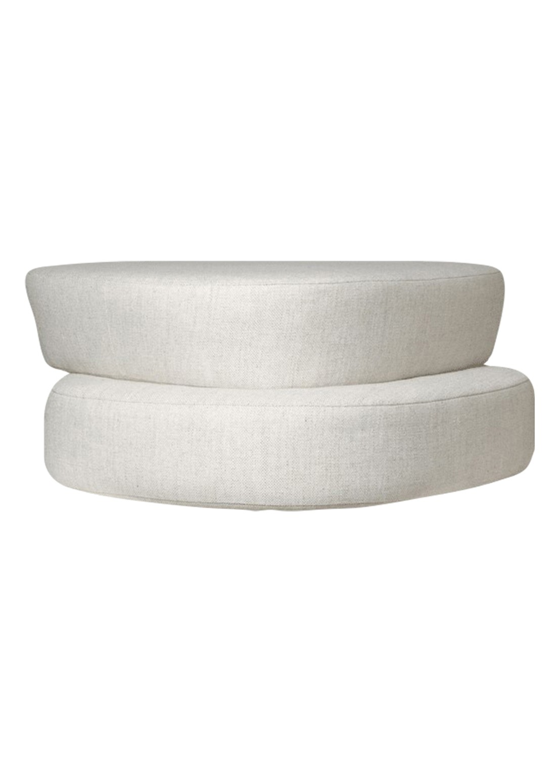 ferm LIVING Plyo poef 93 x 37 cm - voorkant gebroken wit