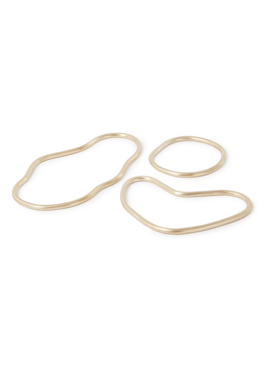 ferm LIVING Pond Trivets onderzetter van messing set van 3  - voorkant goud
