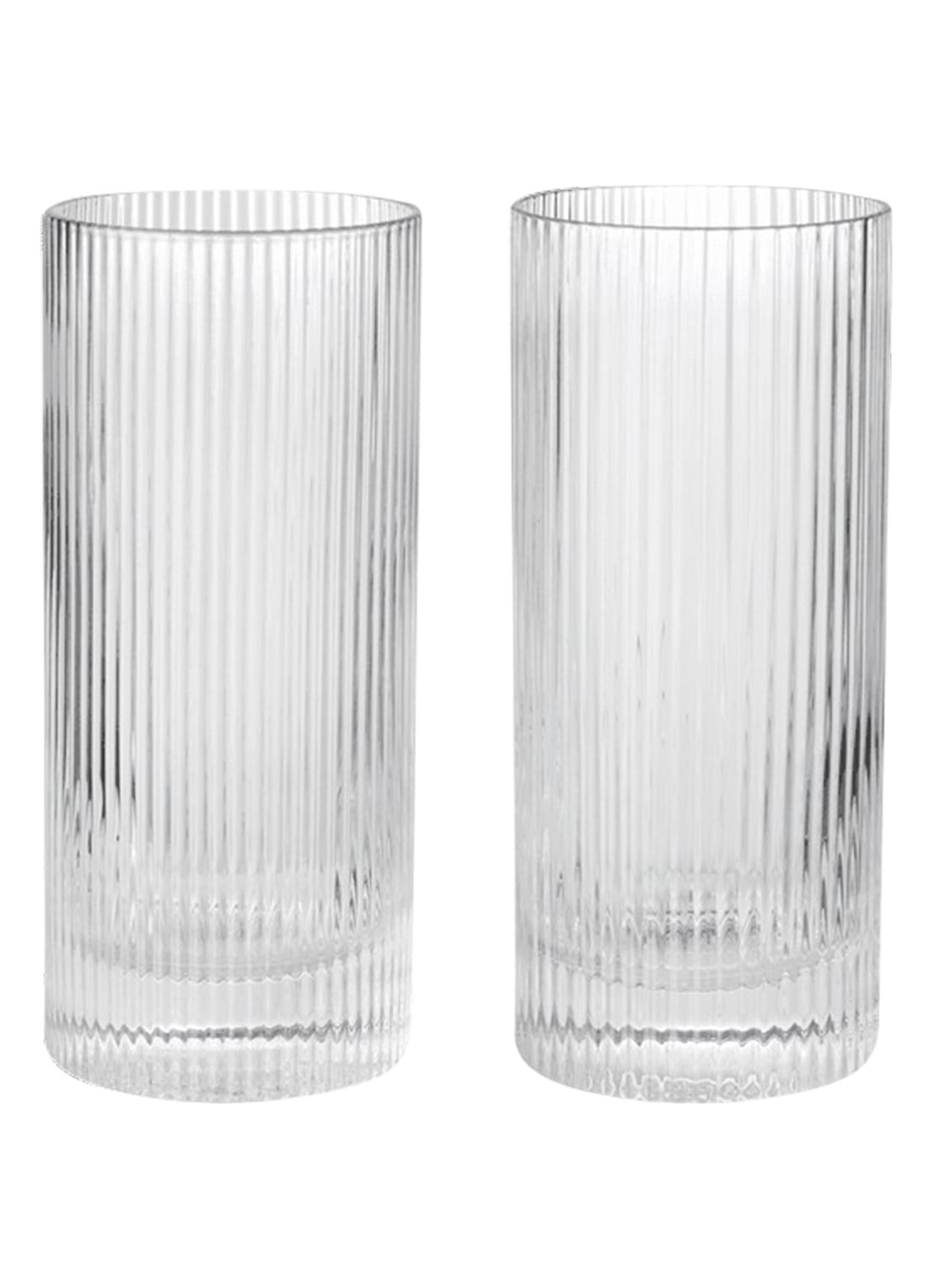ferm LIVING Ripple longdrinkglas set van 2 - voorkant transparant