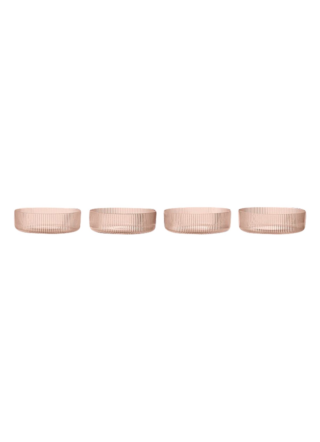 ferm LIVING Ripple serveerschaal set van 4 - voorkant 2 lichtroze