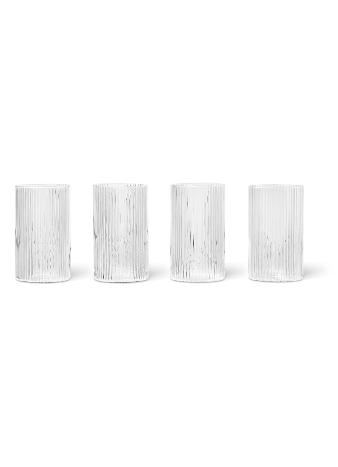 ferm LIVING Ripple Verrines glazen set van 4 - voorkant transparant