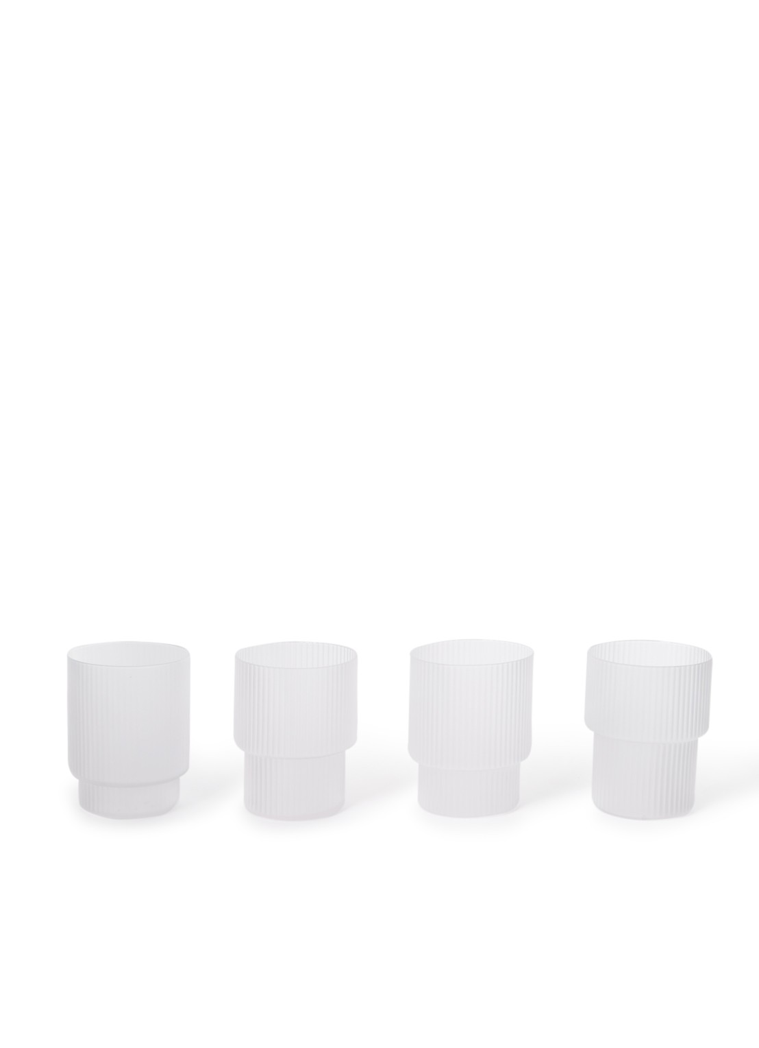 ferm LIVING Ripple waterglas set van 4 - voorkant gebroken wit