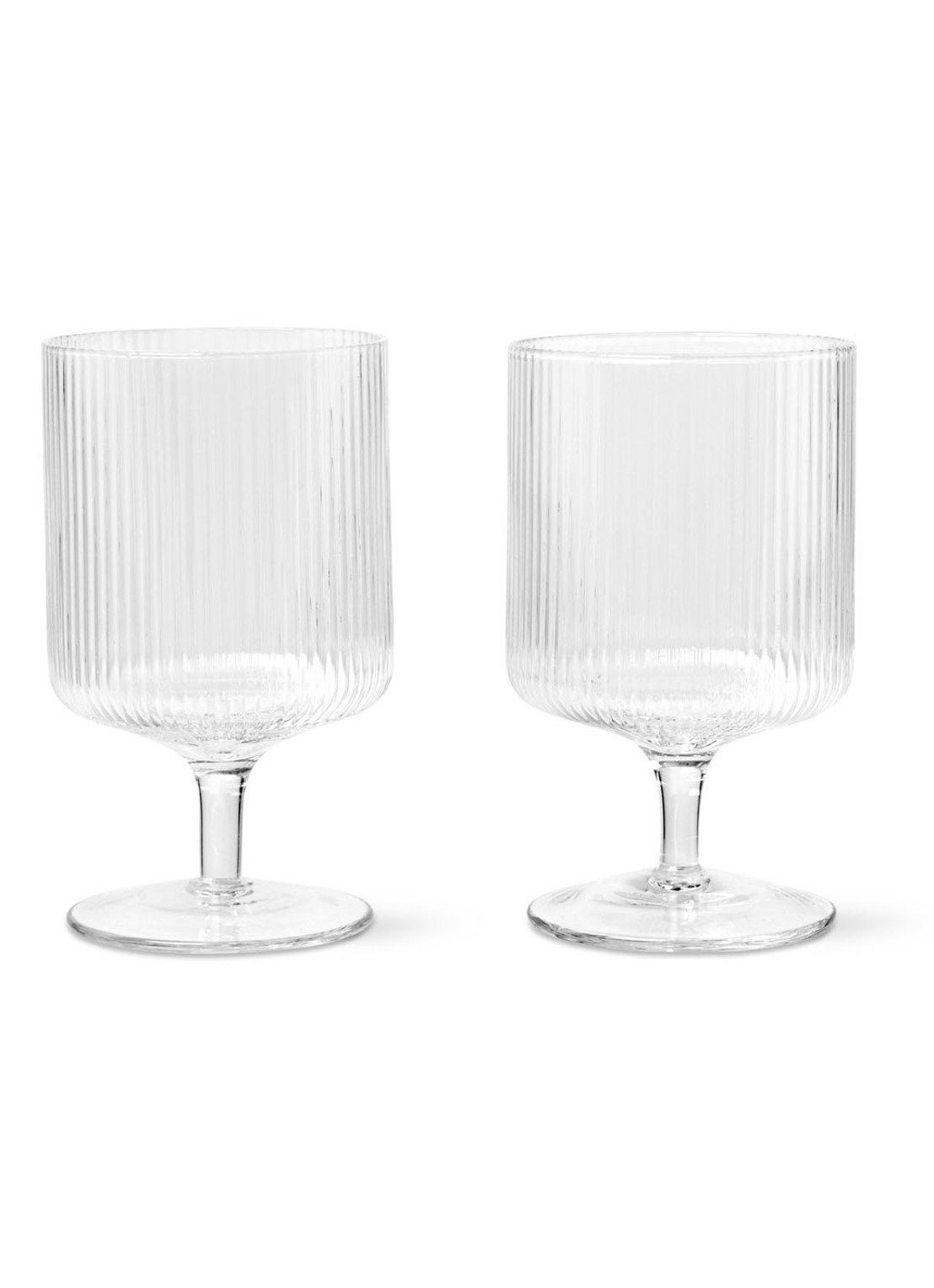 ferm LIVING Ripple wijnglazen set van 2 - voorkant transparant