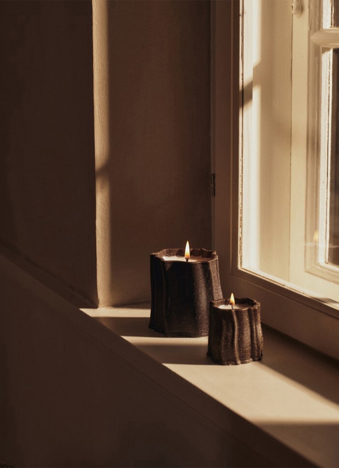 ferm LIVING Rylith geurkaars set van 3 - voorkant 2 bruin