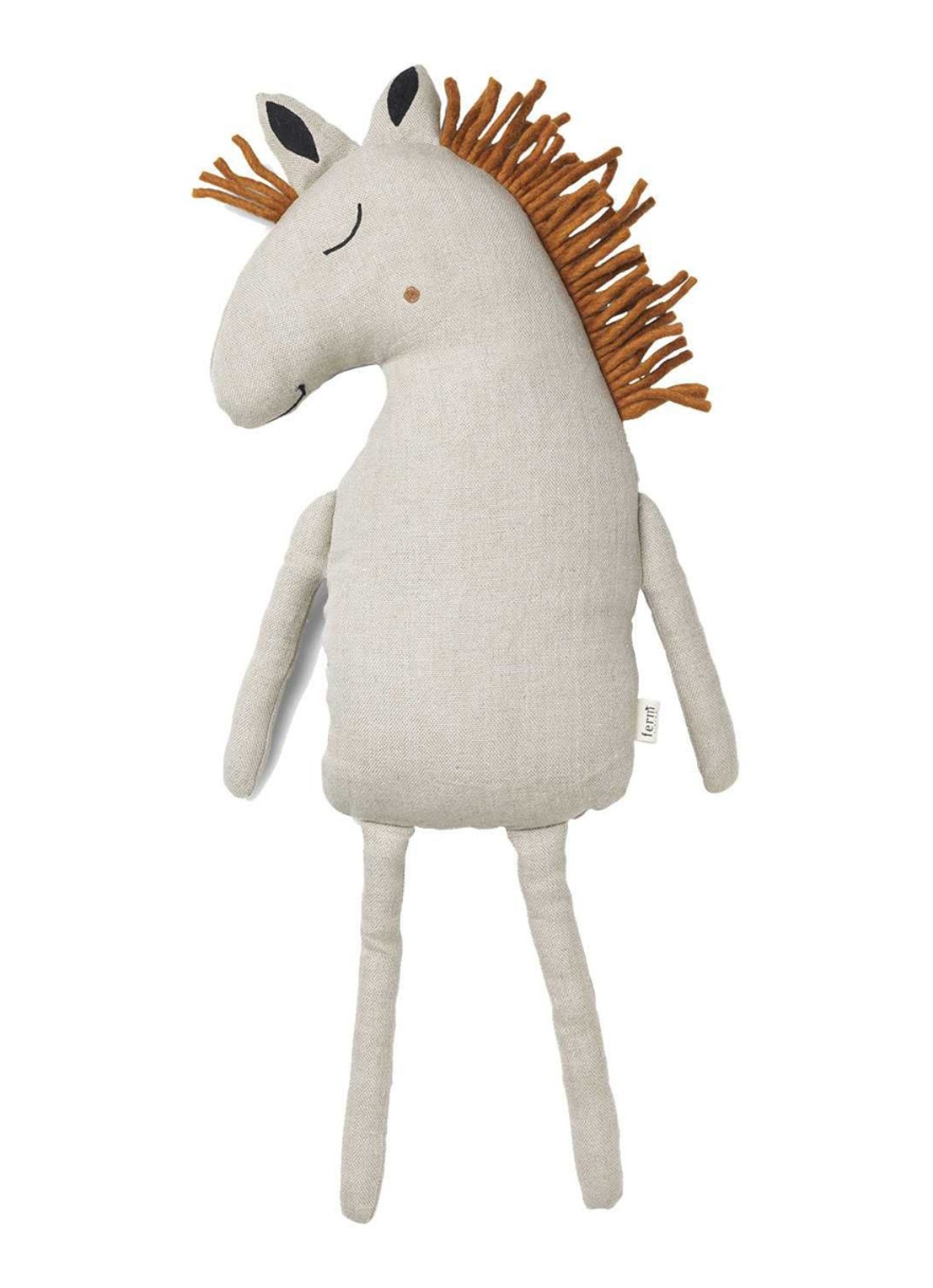 ferm LIVING Safari Horse knuffel 70 cm - voorkant beige