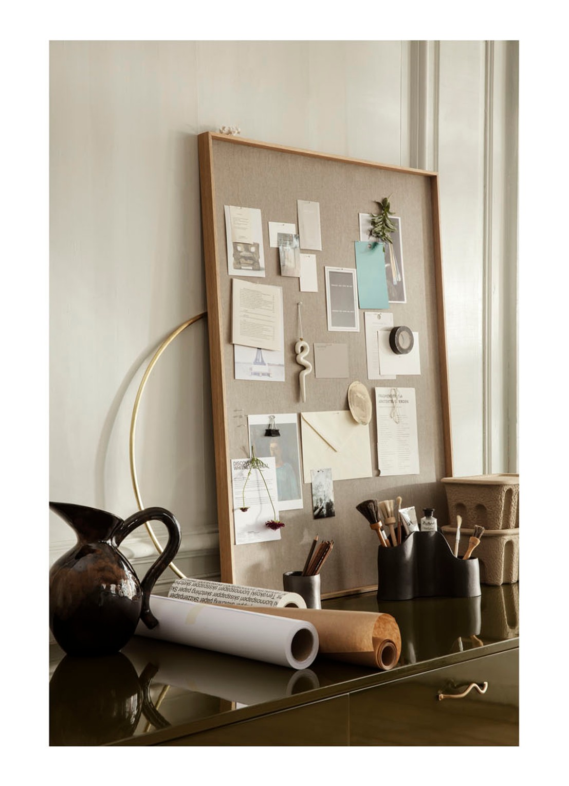 ferm LIVING Scenery prikboard L 75 x 100 cm - voorkant 2 beige