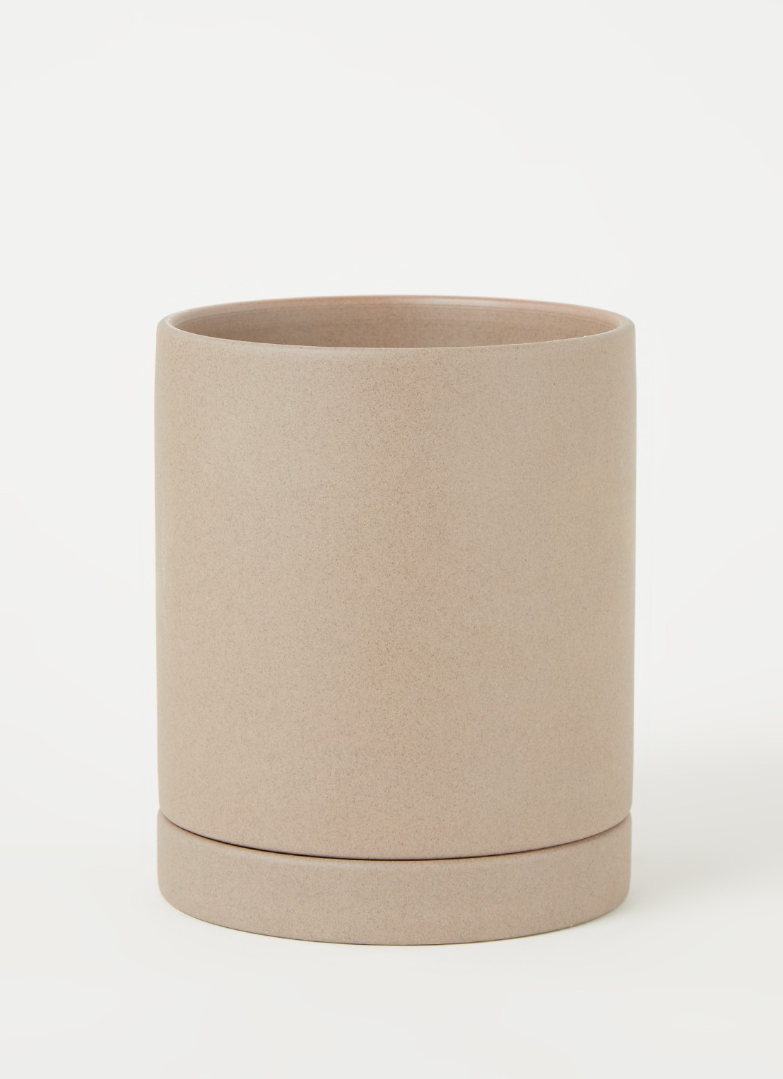ferm LIVING Sekki Medium bloempot van keramiek voor binnen - 15,5 cm  - voorkant 2 zand