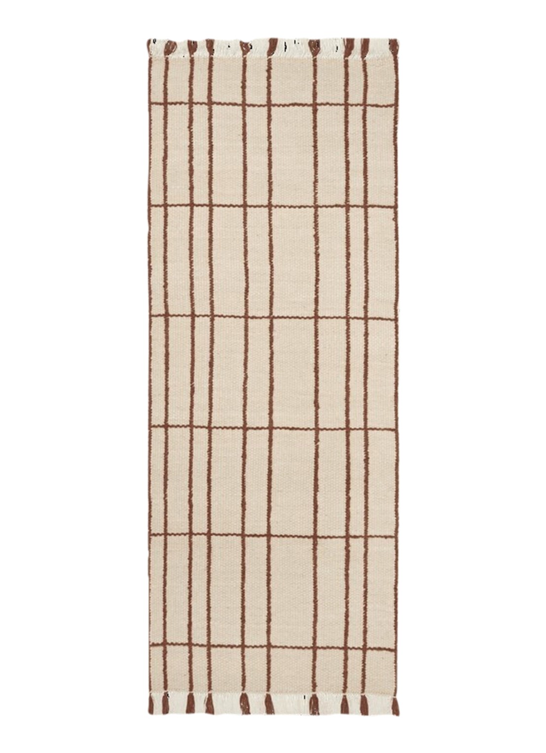 ferm LIVING Sen vloerkleed in wolblend 80 x 200 cm - voorkant beige