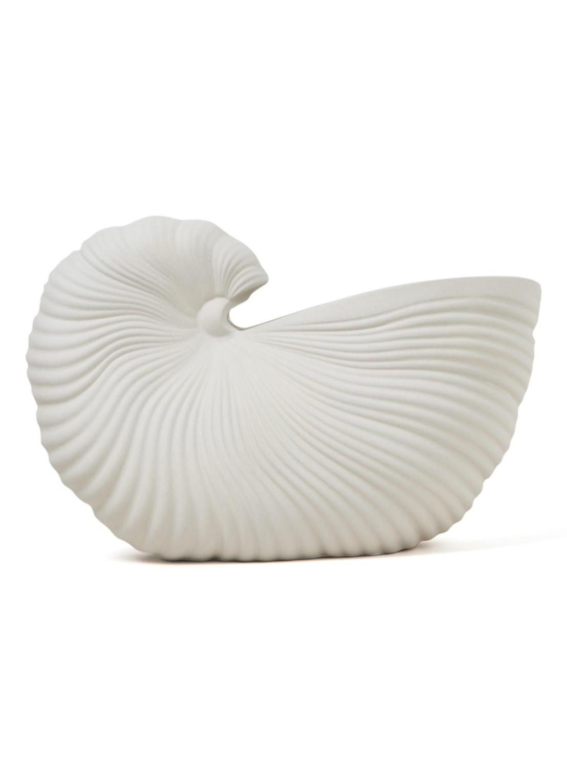 ferm LIVING Shell bloempot van aardewerk voor binnen 31 x 20 cm - voorkant 4 gebroken wit