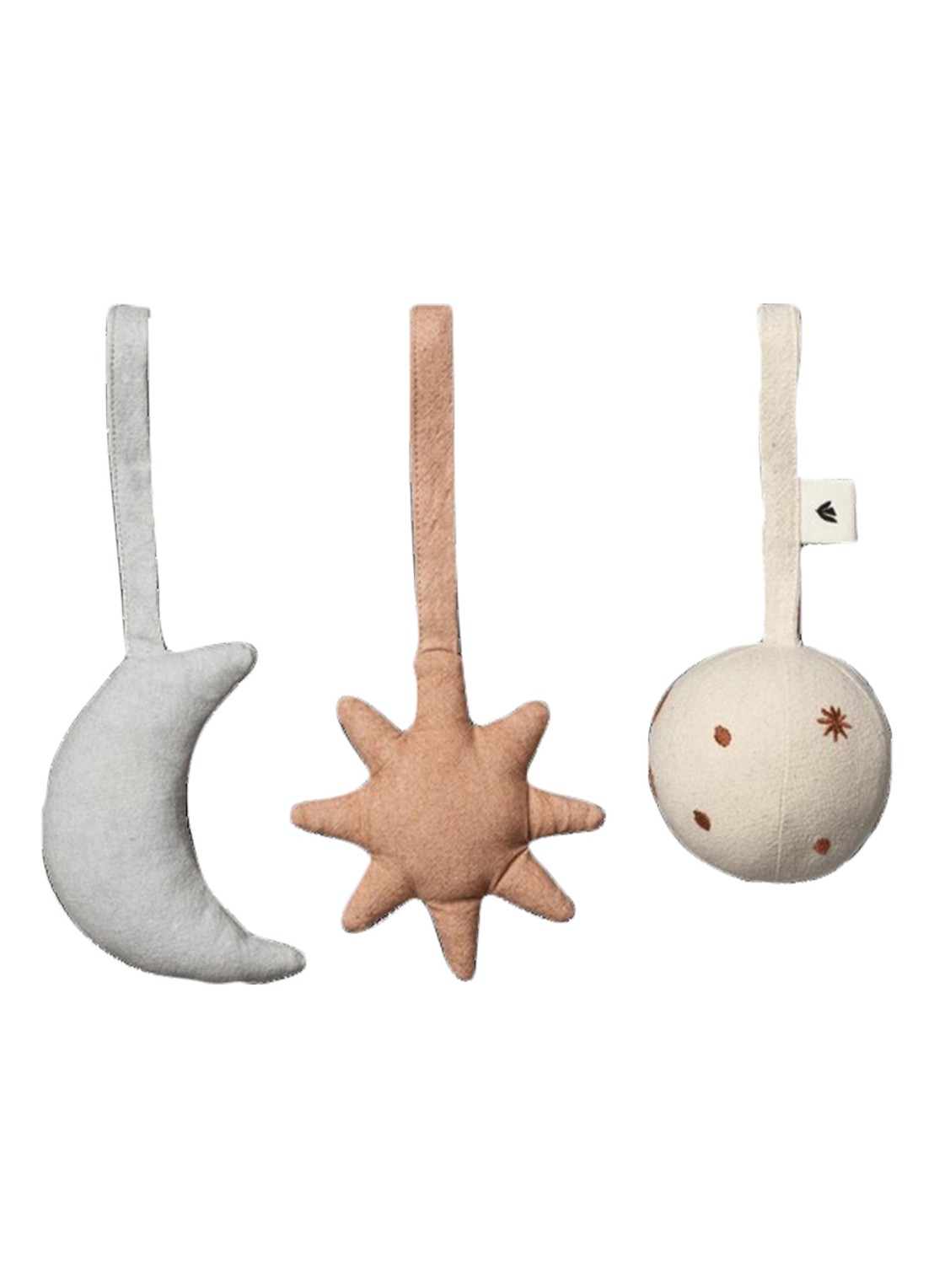 ferm LIVING Skye babyspeelgoed set van 3 - voorkant 2 roze