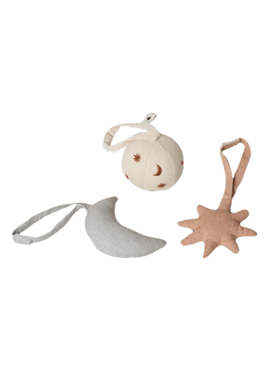 ferm LIVING Skye babyspeelgoed set van 3 - voorkant 3 roze
