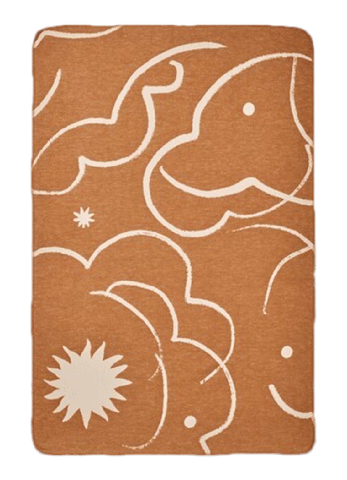 ferm LIVING Skye plaid 120 x 80 cm - voorkant 2 oranje