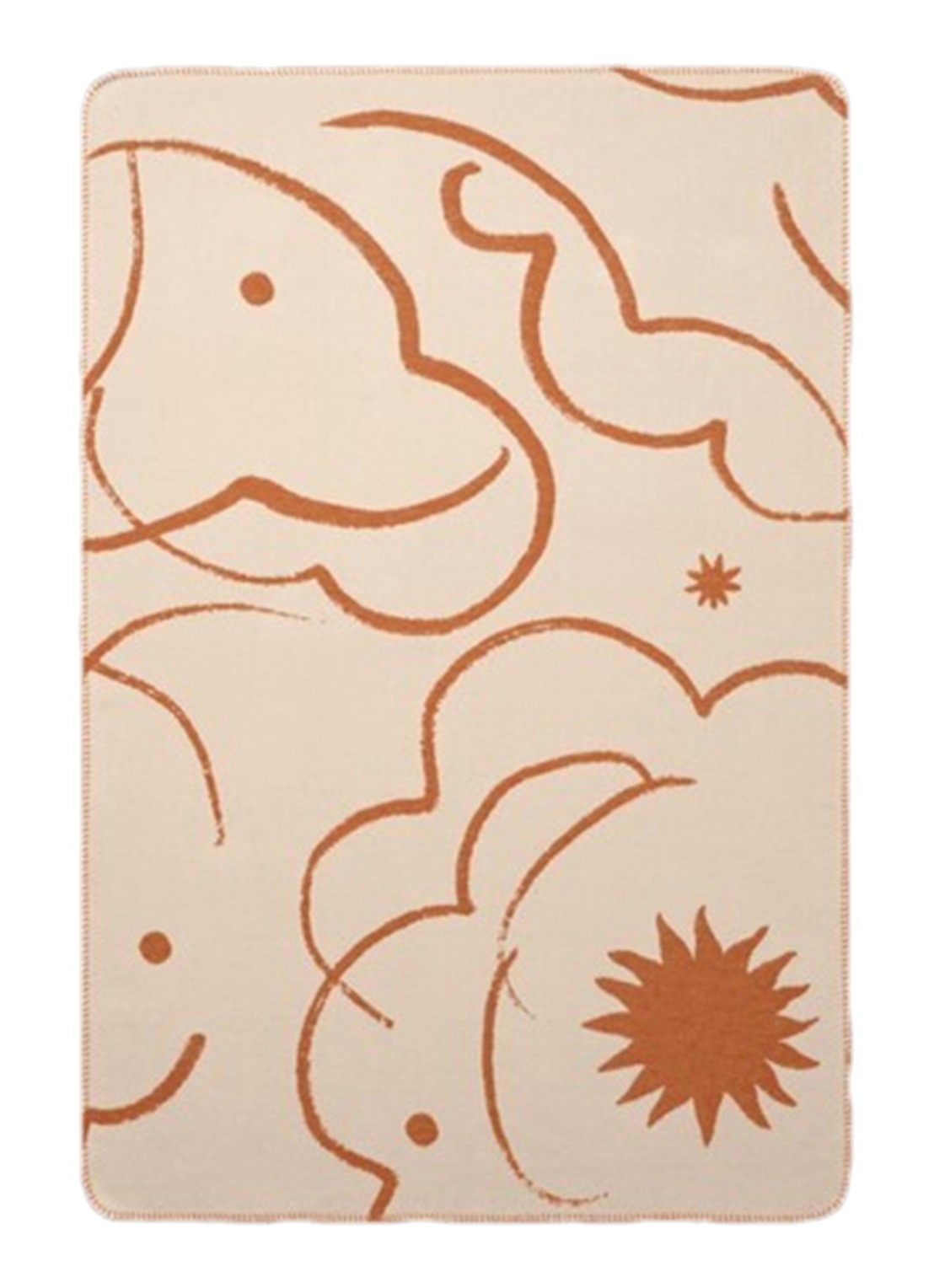 ferm LIVING Skye plaid 120 x 80 cm - voorkant 3 oranje