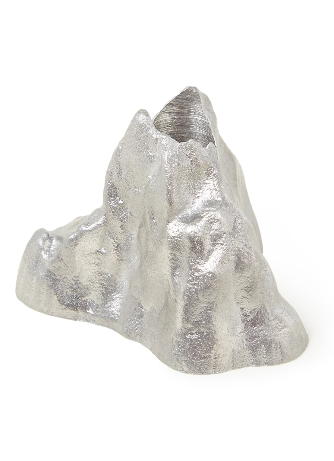 ferm LIVING Stone L kandelaar 7 cm - voorkant zilver